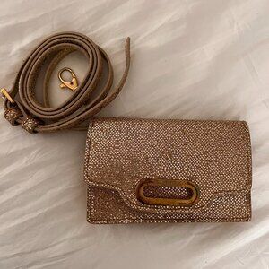 Jimmy Choo Gold Mini Crossbody or Belt Bag/Wallet